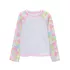 Girls Chlorine Resistant Long Sleeve Crew Neck Rash Guard, alternative image