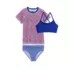 Girls Chlorine Resistant Short Sleeve Rash Guard 3 Piece Swimsuit Set, alternative image