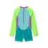 Girls Chlorine Resistant Long Sleeve Surf Bodysuit, alternative image