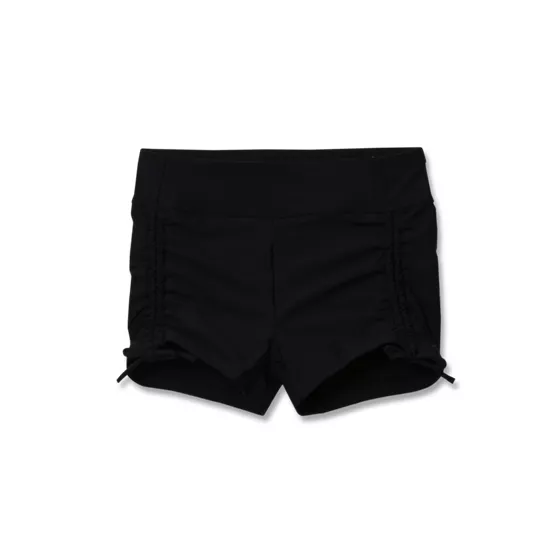 Girls Chlorine Resistant Ruched Swim Boyshort - primary