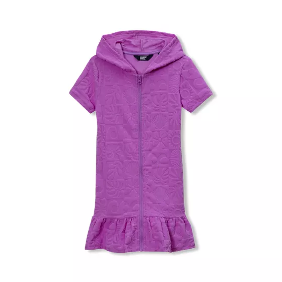 Girls Terry Zip Front Cover Up Dress - primary
