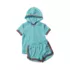 Girls Terry Zip Front Top and Shorts Cover Up Set, alternative image