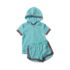 Girls Terry Zip Front Top and Shorts Cover Up Set, alternative image