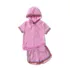 Girls Terry Zip Front Top and Shorts Cover Up Set, alternative image