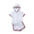 Girls Terry Zip Front Top and Shorts Cover Up Set, alternative image
