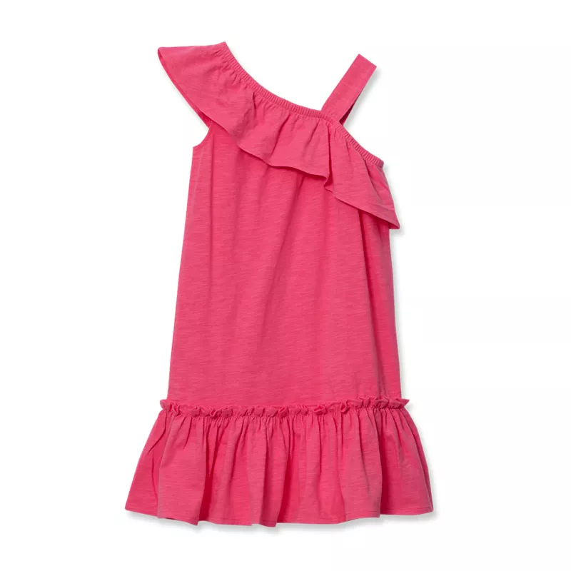 Girls Ruffle Asymmetrical Dress, alternative image