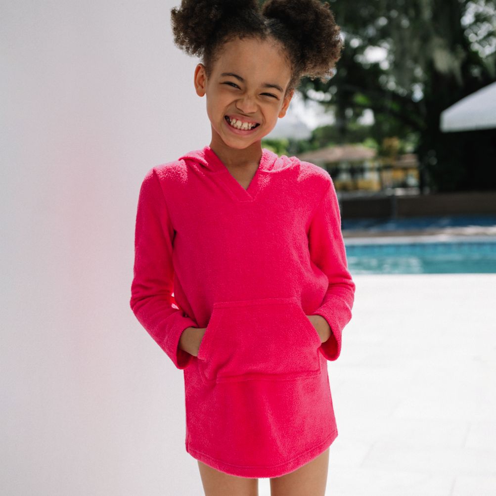 UNDER COVER スプラッター柄 長袖カットソー L Girls Long Sleeve Hooded Front Pocket Terry Cloth Swimsuit Cover