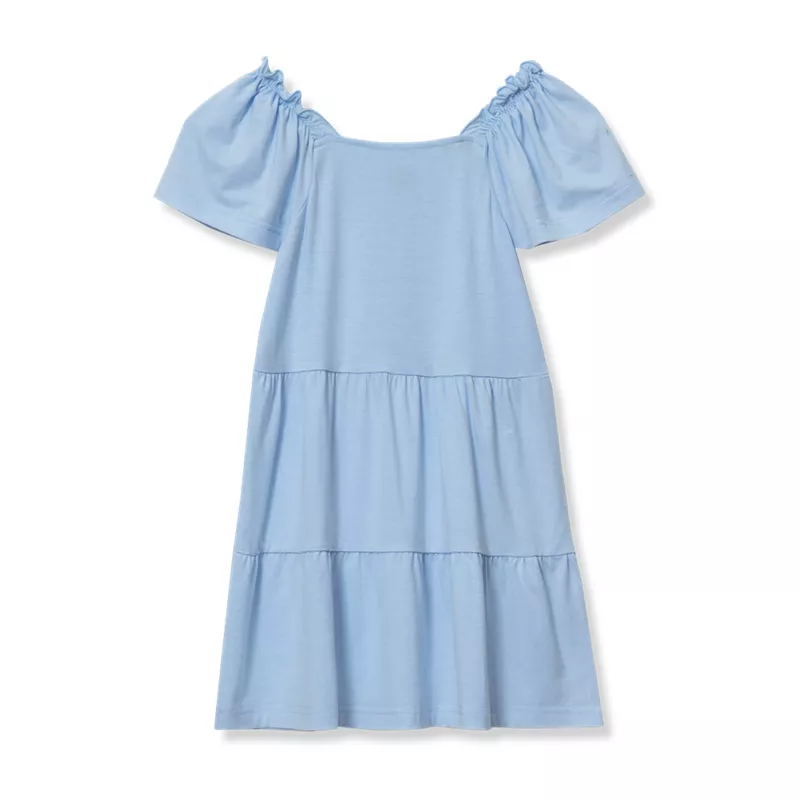 Girls Short Sleeve Tiered Tunic Top, alternative image