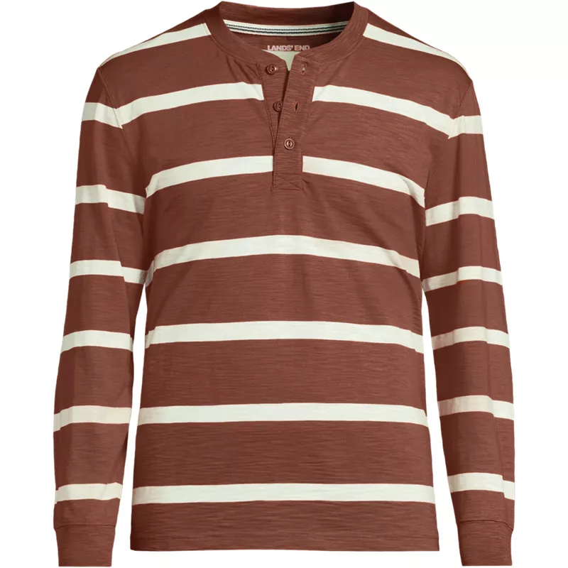 Men's Long Sleeve Slub Henley, Front