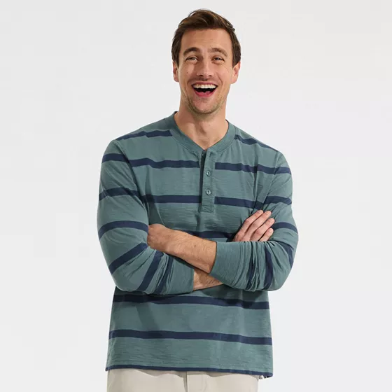 Men's Long Sleeve Slub Henley - primary