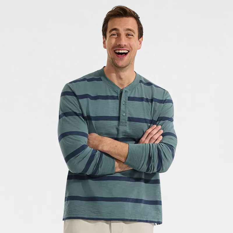 Men's Long Sleeve Slub Henley, alternative image