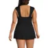 Women's Plus Size Cap Sleeve Tie Belt Mini Swim Dress, Back
