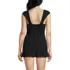 Women's Cap Sleeve Tie Belt Mini Swim Dress, Back
