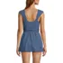 Women's Cap Sleeve Tie Belt Mini Swim Dress, Back