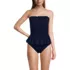 Women's Smocked Bandeau Peplum One Piece Swimsuit, Front