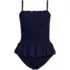 Women's Smocked Bandeau Peplum One Piece Swimsuit, alternative image