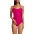 Women's Essential Tie Back Ruched One Piece Swimsuit, Front