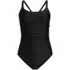 Women's Essential Tie Back Ruched One Piece Swimsuit, Front
