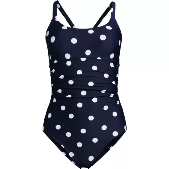 Women's Essential Tie Back Ruched One Piece Swimsuit - primary