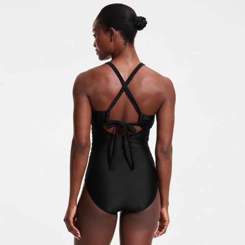 Women's Essential Tie Back Ruched One Piece Swimsuit - image 2