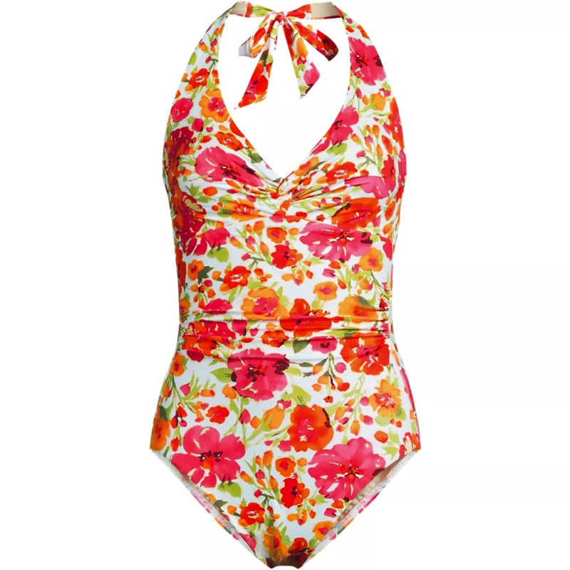 Women's Knot Twist Halter One Piece, Front