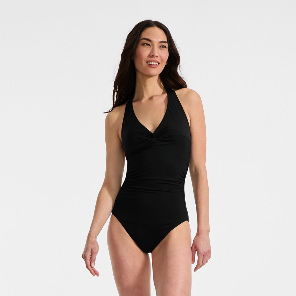 Women's Knot Twist Halter One Piece | Lands' End