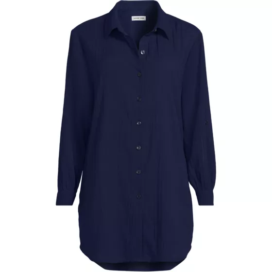 Women's New Button-Up Shirt Cover-Up Dress - primary