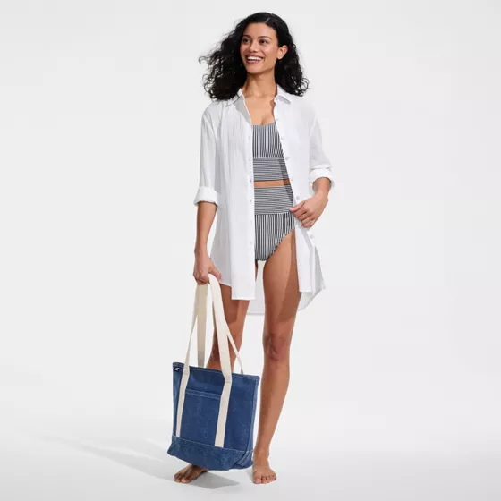Women's New Button-Up Shirt Cover-Up Dress - primary