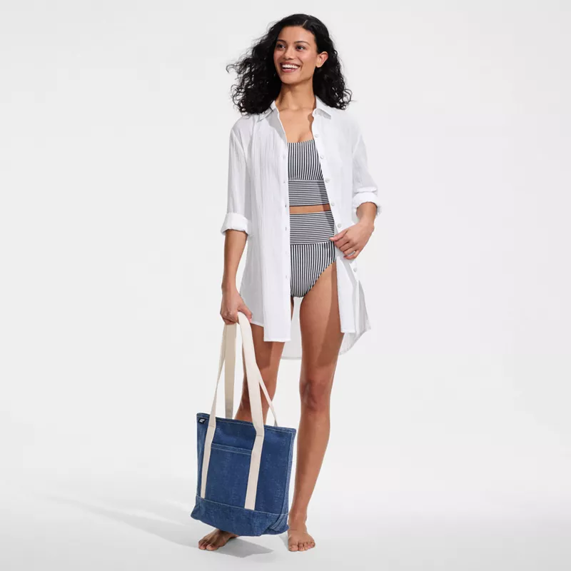 Women's New Button-Up Shirt Cover-Up Dress, alternative image
