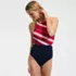 Women's High Neck Monokini High Leg One Piece Swimsuit, Front