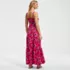 Women's Cotton Modal Twist Front Tiered Maxi Dress, Back