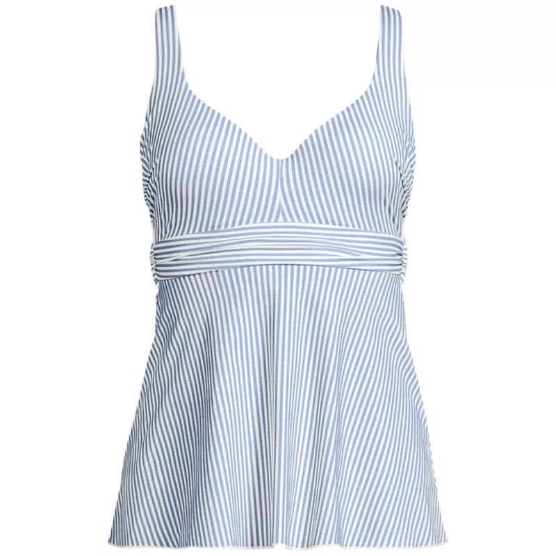 Women's Plus Size Sweetheart Belted Flutter Tankini, Front