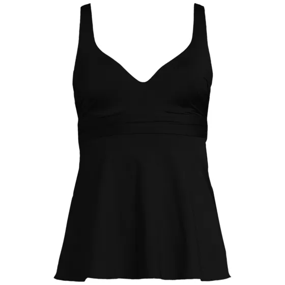 Women's Long Torso Sweetheart Belted Flutter Tankini - primary
