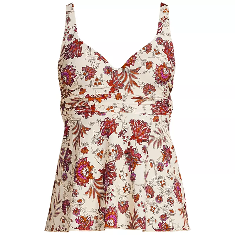Women's Sweetheart Belted Flutter Tankini, Front