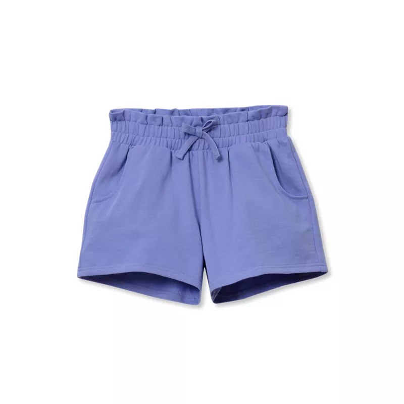 Girls French Terry Paper Bag Shorts, alternative image