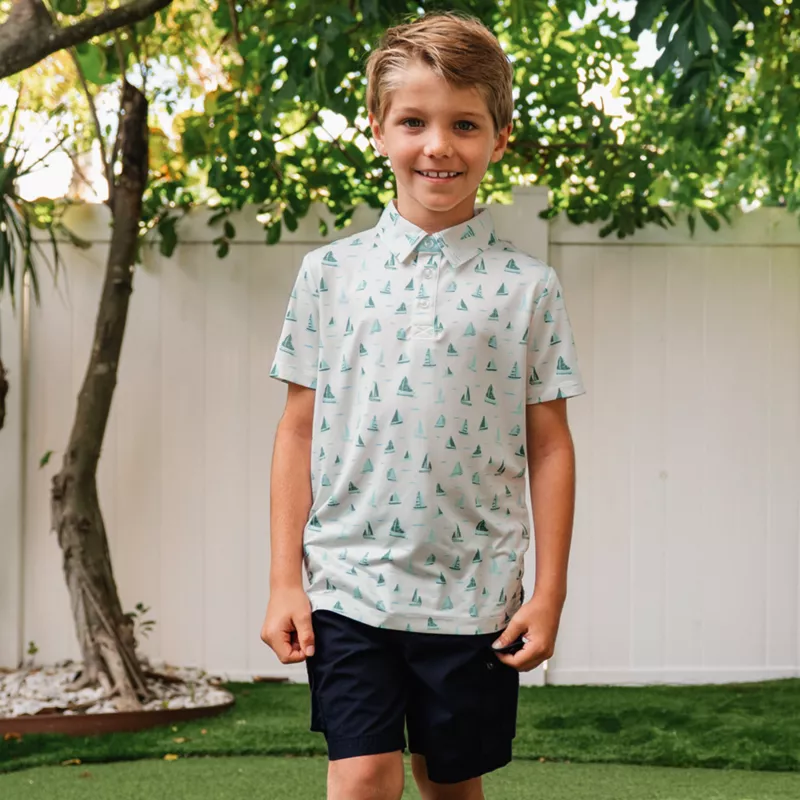 Boys Short Sleeve Performance Polo, alternative image