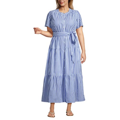 Women's Cotton Voile Button Front Maxi Dress - image 2
