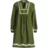 Women's Eyelet Above the Knee Tie Neck Dress, Front