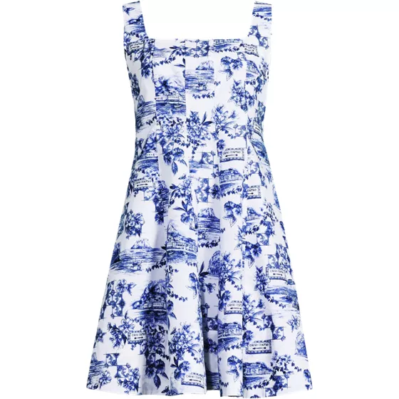 Women's Plus Size Princess Seam Poplin Above the Knee Dress - primary