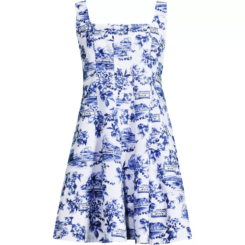 Women's Plus Size Princess Seam Poplin Above the Knee Dress, Front