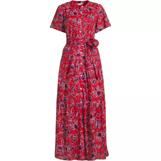 Women's Cotton Voile Button Front Maxi Dress - primary