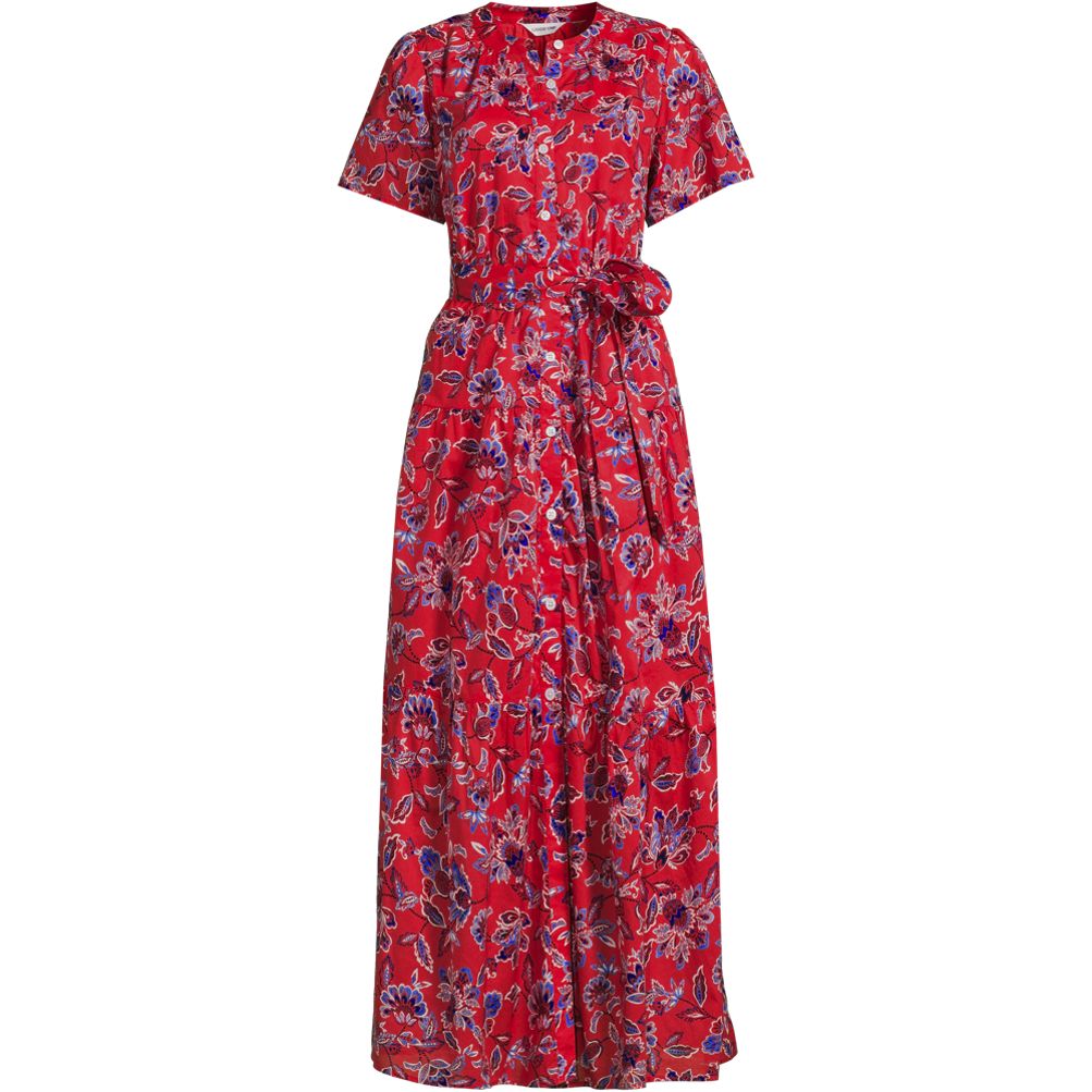 Women's Cotton Voile Button Front Maxi Dress | Lands' End