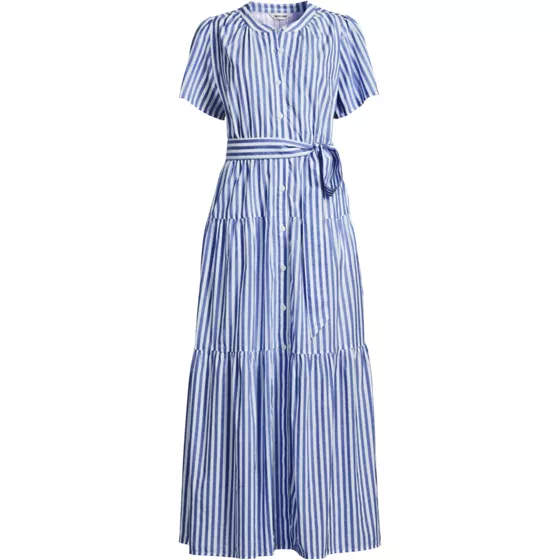 Women's Plus Size Cotton Voile Button Front Maxi Dress - primary