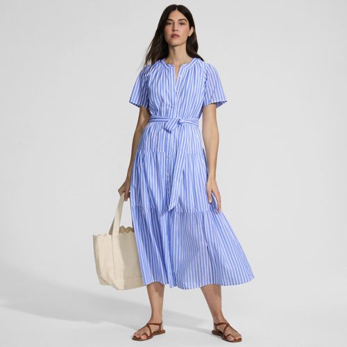 Women's Cotton Voile Button Front Maxi Dress - image 5