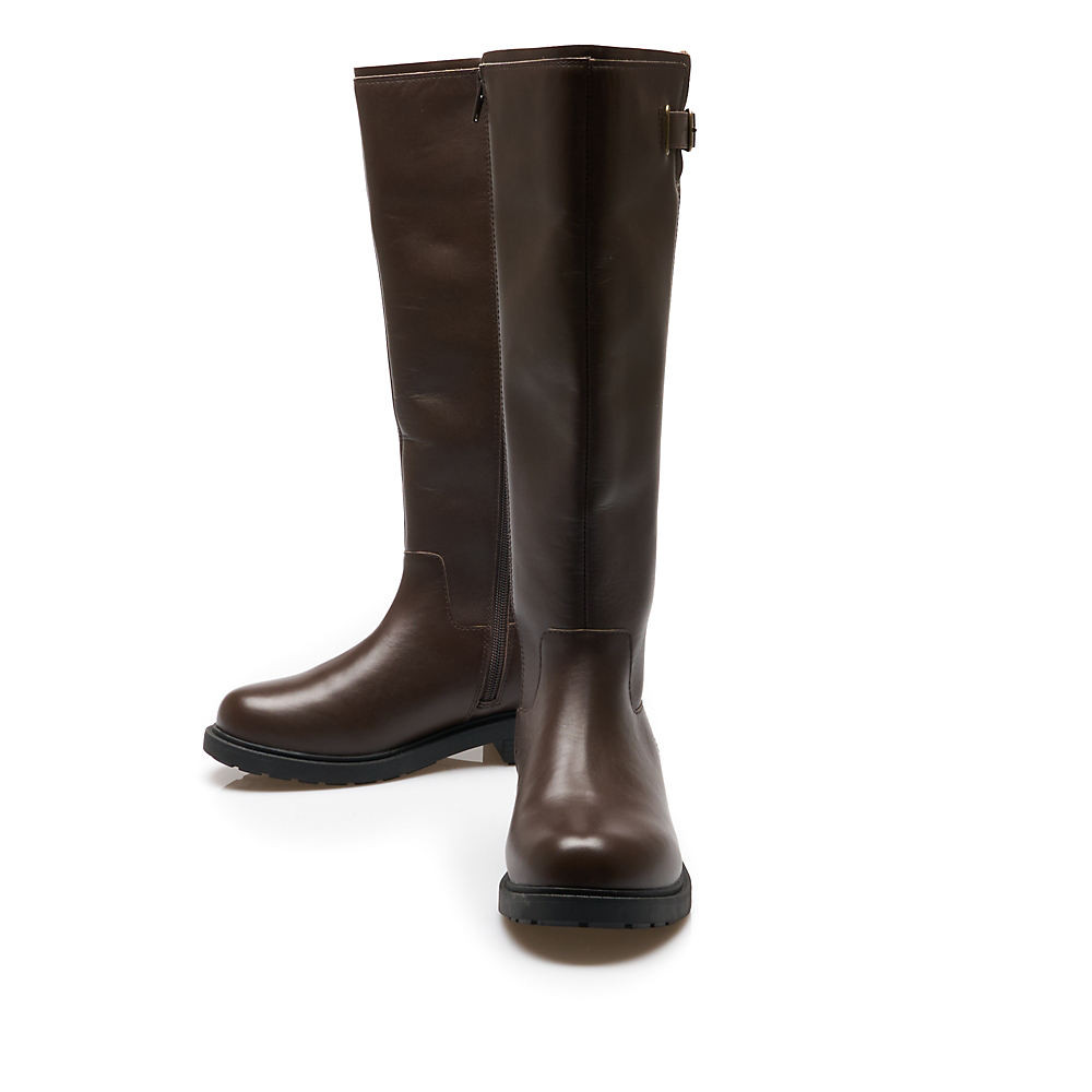Knee-High Leather Riding Boots, Women, size: 5, regular, Brown, Leather, by Lands' End