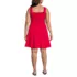 Women's Plus Size Princess Seam Poplin Above the Knee Dress, Back
