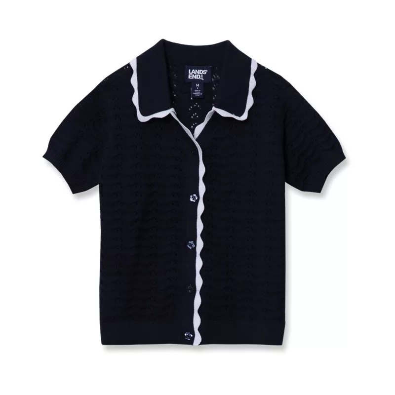 Girls Short Sleeve Collared Sweater, alternative image