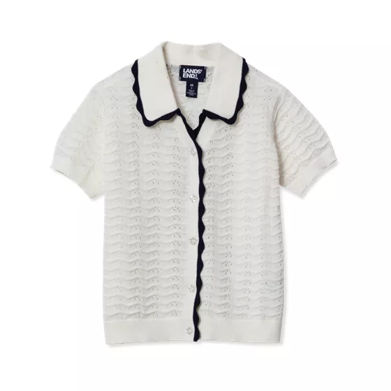 Girls Short Sleeve Collared Sweater - primary