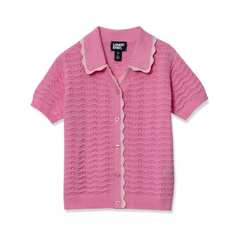 Girls Short Sleeve Collared Sweater, alternative image