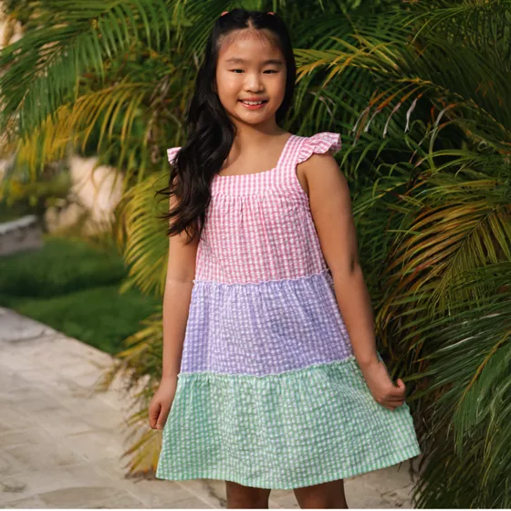 Girls Woven Tiered Dress - primary